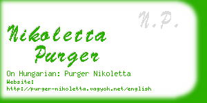 nikoletta purger business card